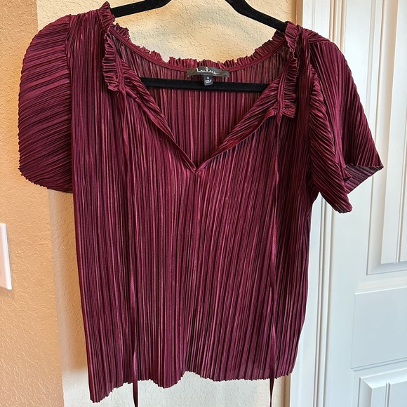 Lulus Tops - Lulu's Burgundy Pleated Women's Top